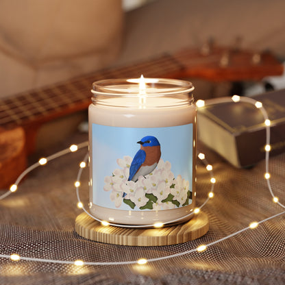 Eastern Bluebird Bird Art Scented Soy Candle, 9oz