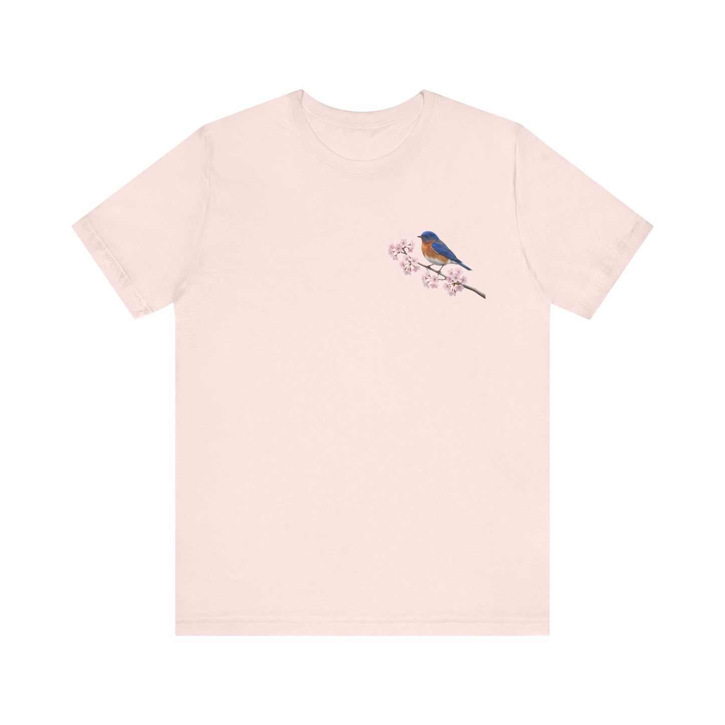 Bluebird Cherry Blossom T-Shirt | Floral Spring Tee for Bird Lovers