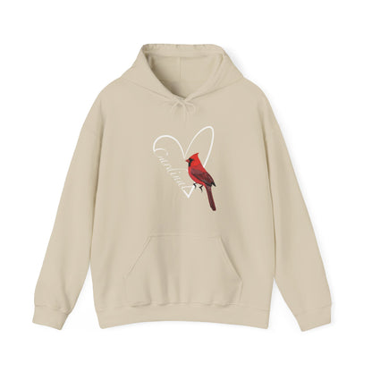 Cardinal Heart Bird Birdwatching Birdlover Hoodie