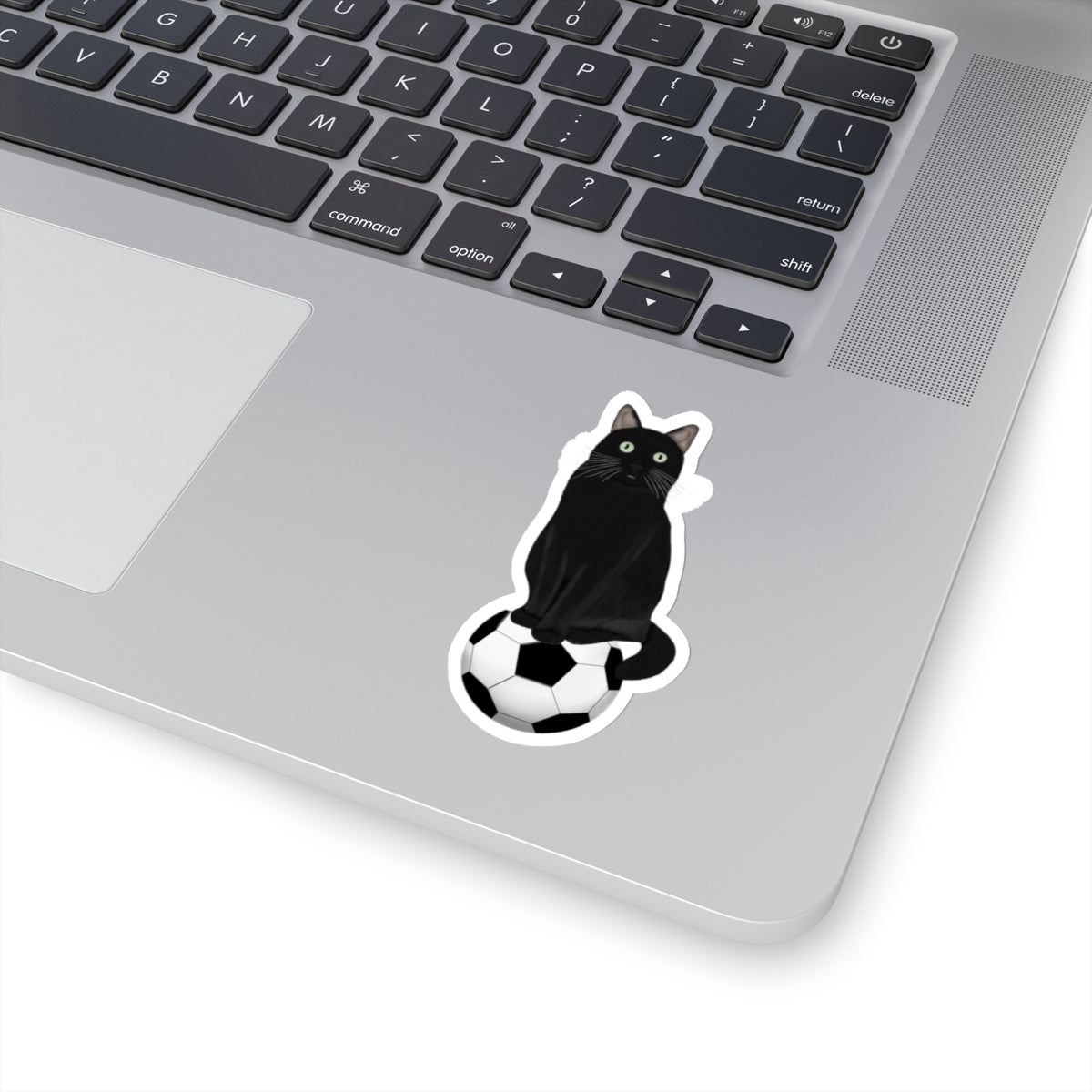 Black Cat with Soccer Cat Lover Sticker