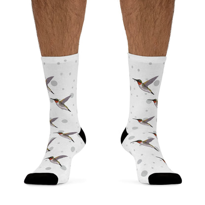 Hummingbird Socks White Bird Socks for Bird Lovers One Size