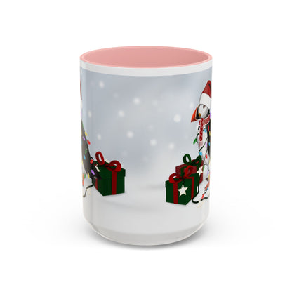 Puffin with Christmas Hat and Scarf Snow Bird Coffee Mug