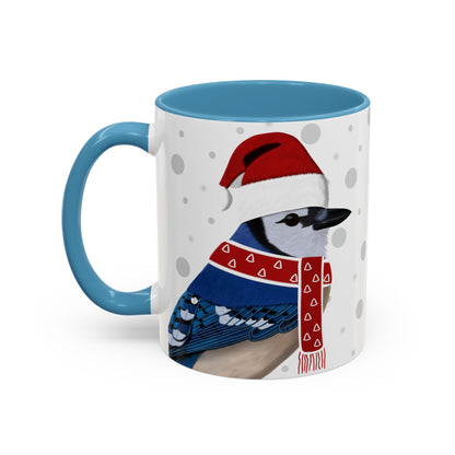 Blue Jay Christmas Bird Coffee Mug