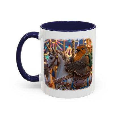 Robin Rosi Unicorn Carousel Premium Mug for Bird Lovers