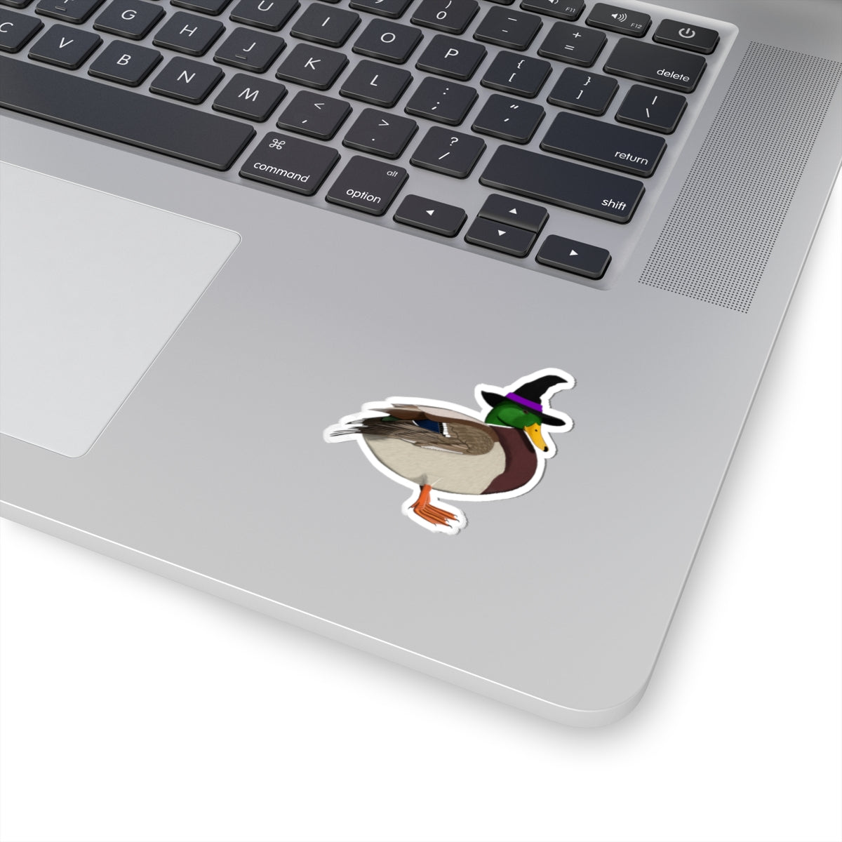 Mallard Halloween Witch Hat Bird Sticker