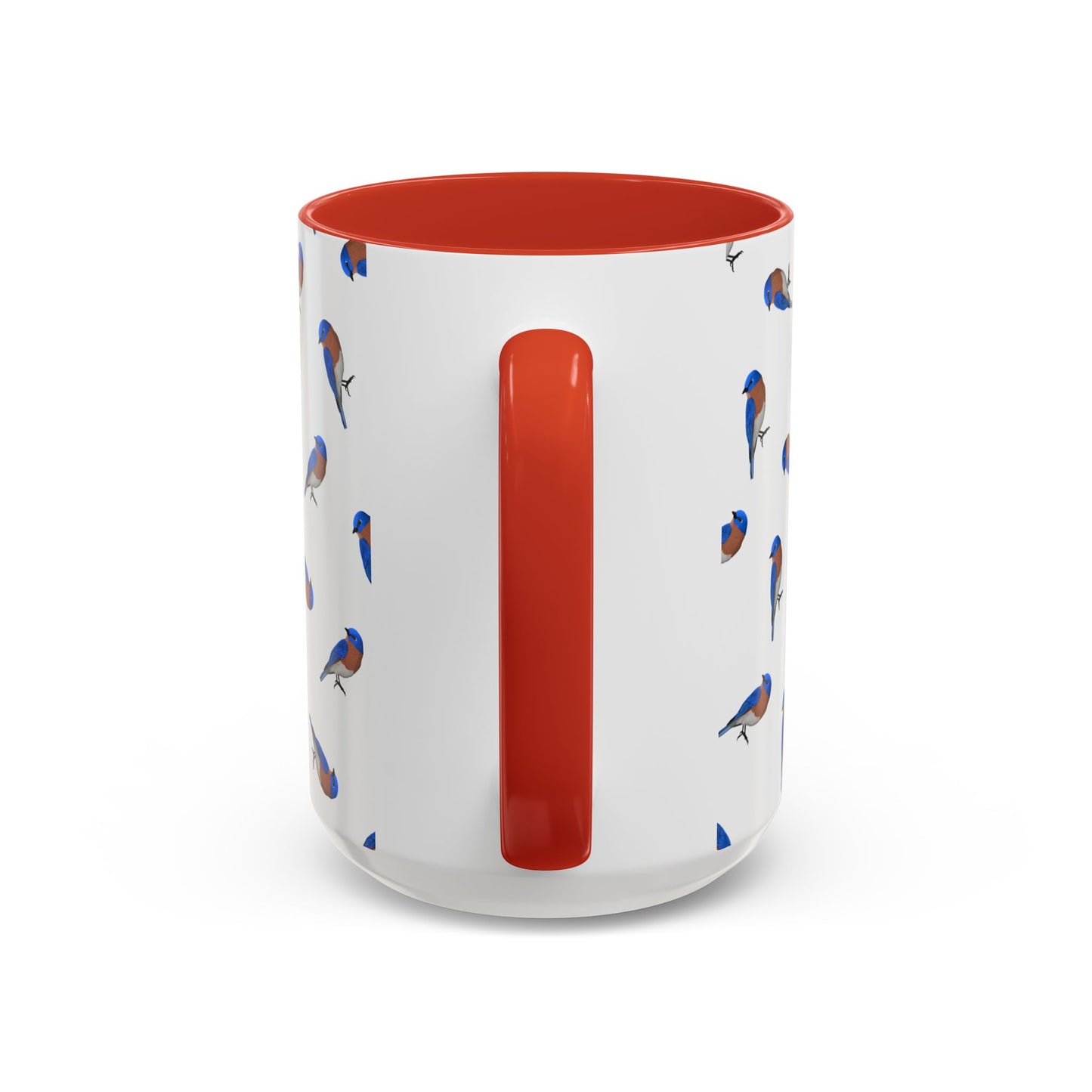 Bluebird All-Over Pattern Accent Mug | Colorful Bird Lover Gift for Birdwatchers