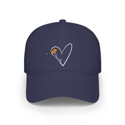Baltimore Oriole Cap Heart | Birdwatching & Birdlover Backyard Bird Hat