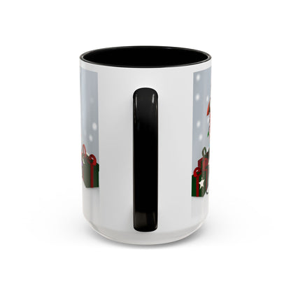 Puffin with Christmas Hat and Scarf Snow Bird Coffee Mug