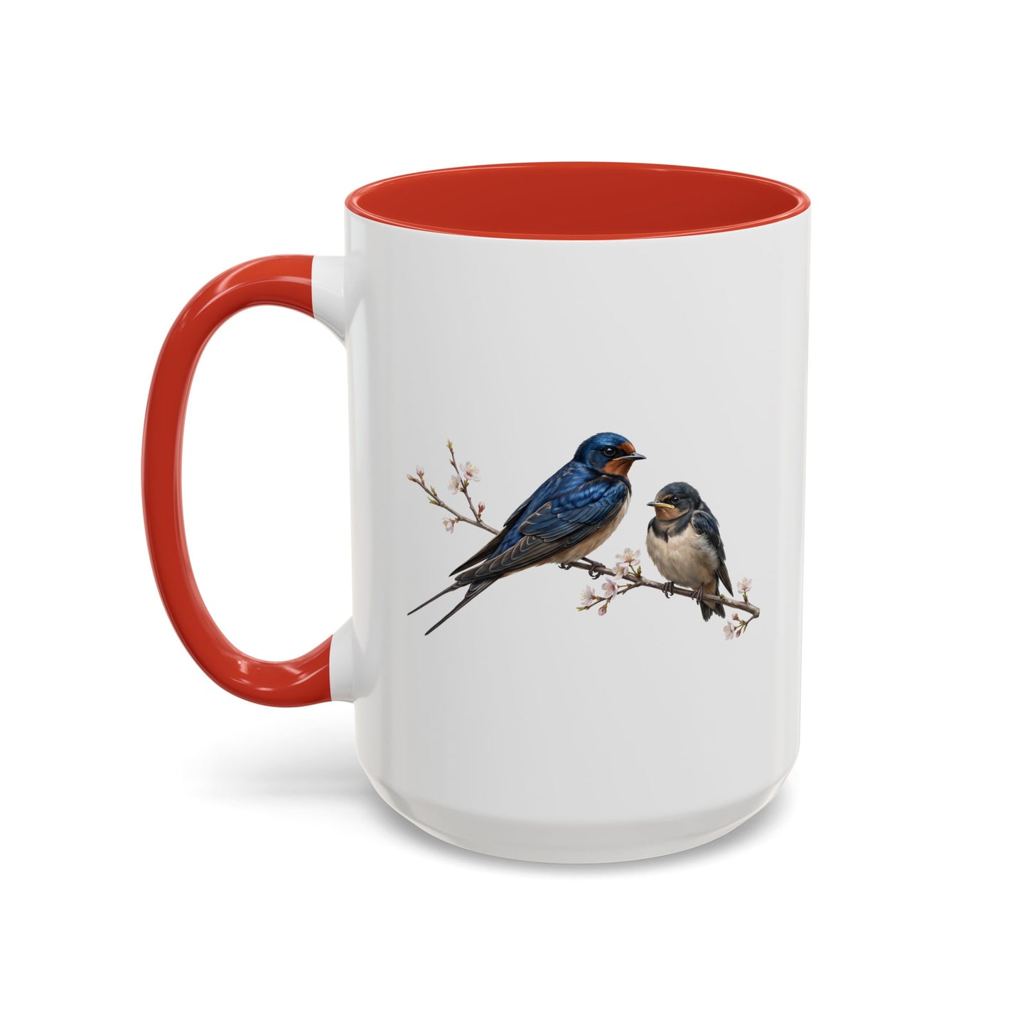 Barn Swallow & Fledgling Two-Tone Mug | Spring Bird Lover Gift