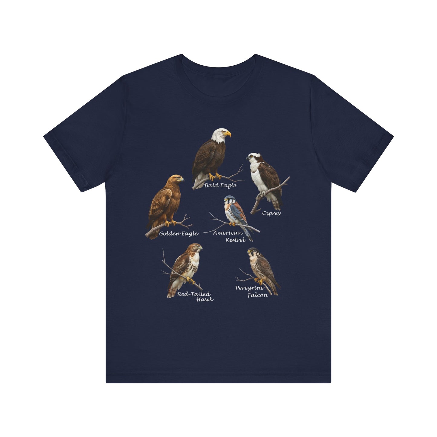 North American Raptors Shirt – Bald Eagle, Hawk, Osprey & Falcon Field Guide