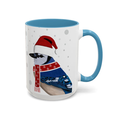 Blue Jay Christmas Bird Coffee Mug