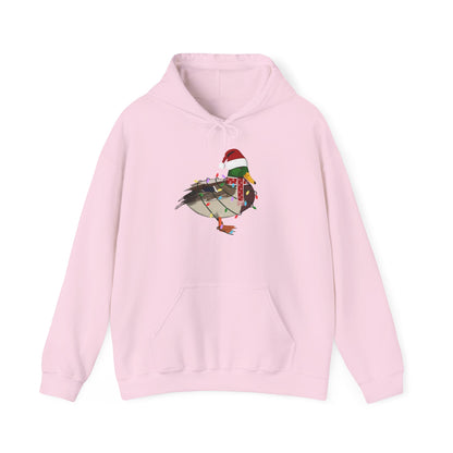 Ente Weihnachts-Hoodie - Vogel als Weihnachtsmann mit Lichterkette Sweater