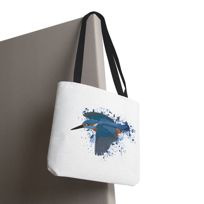 Eisvogel Tragetasche 40x40cm Vogel Tasche Weiß für Vogelbeobachter