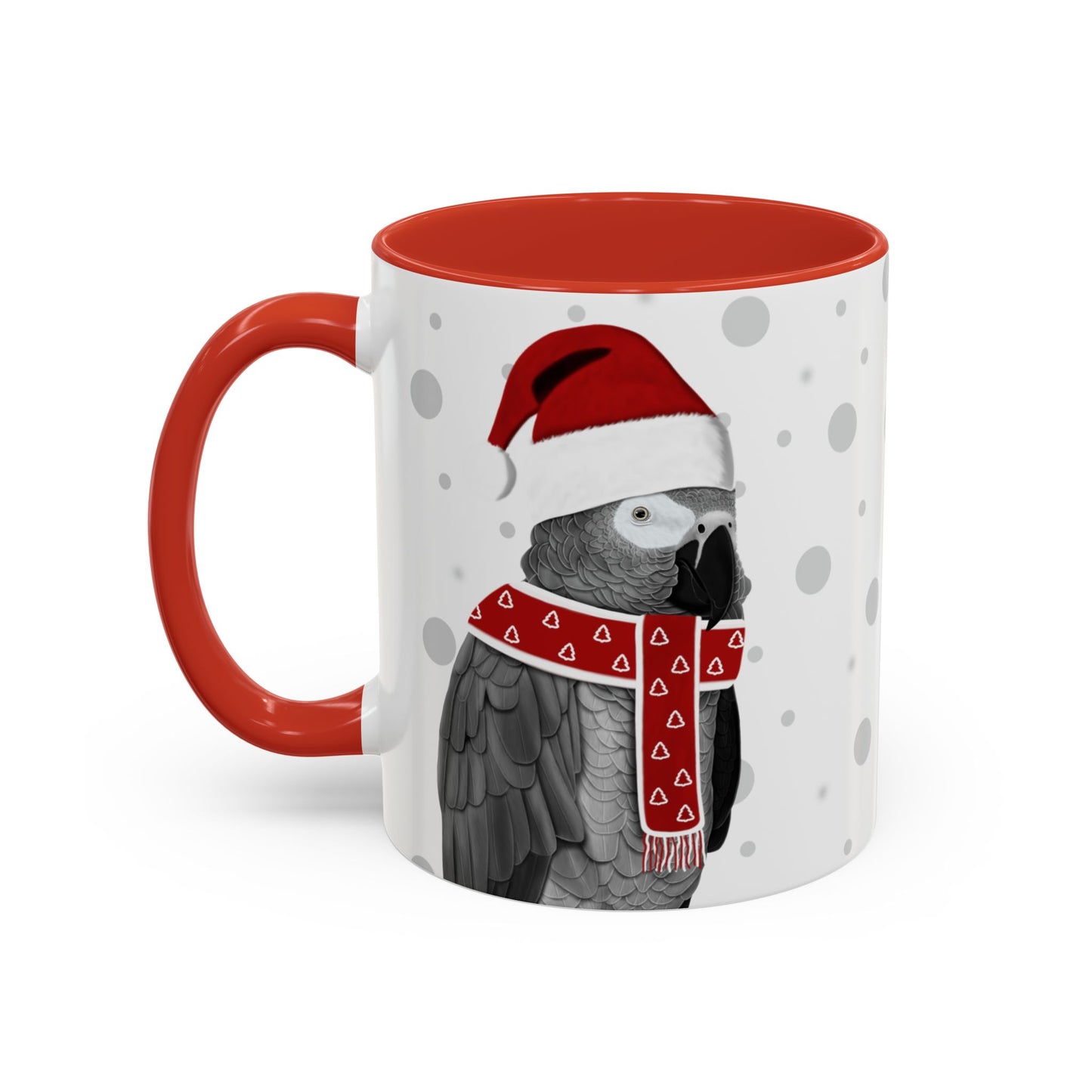 Grey Parrot Christmas Bird Coffee Mug