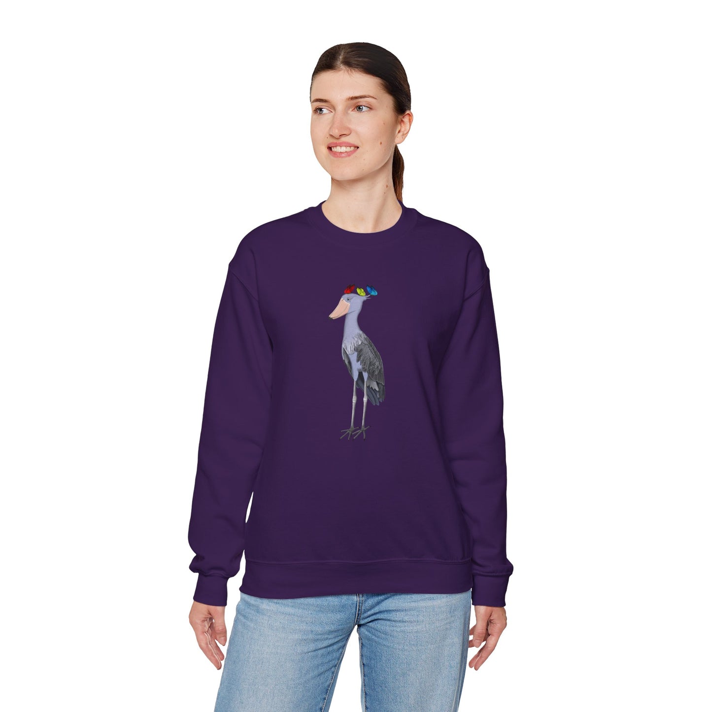 Shoebill with Butterflies Bird Birding & Birdwatching Sweatshirt