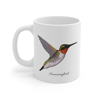 Hummingbird Bird Ceramic Mug Birdwatcher White