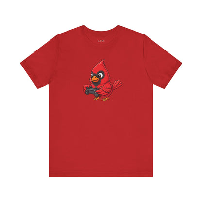 Cardinal Playing Video Games Funny Gamer and Bird Lover T-Shirt