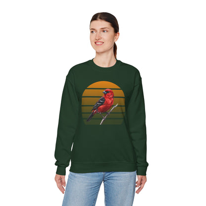Scarlet Tanager Sweatshirt | Bird Watcher Crewneck | Unisex Songbird Gift for Bird Lovers