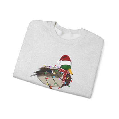 Mallard with Fairy Lights Santa Claus Christmas Bird Sweatshirt