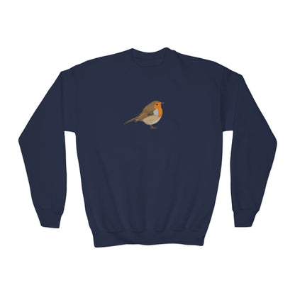 European Robin Bird Birdwatching Youth Crewneck Sweatshirt