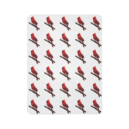 カーディナルアート フリース シェルパブランケット (60インチ x 80インチ) - 鳥好きの方にぴったりの、厚手で極上の柔らかさ、心地よいブランケット