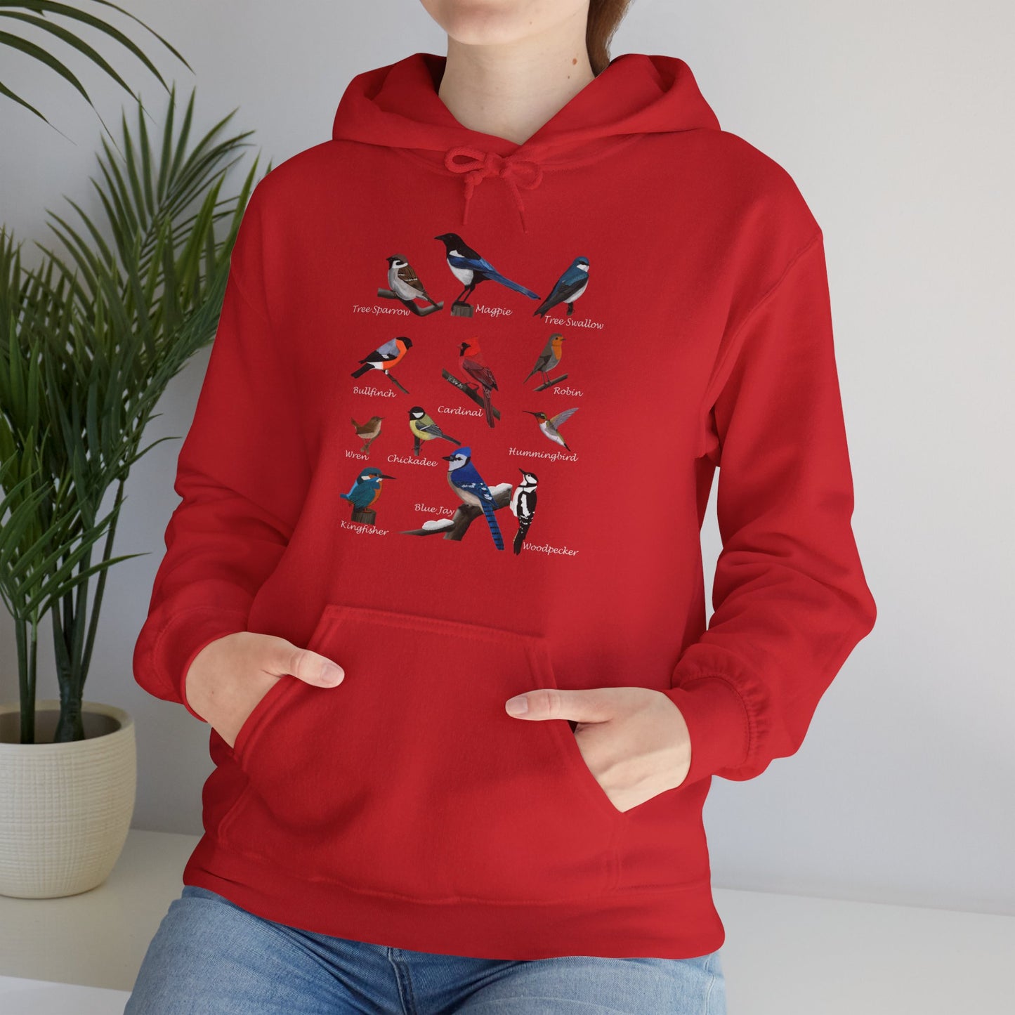 Garden Birds Cardinal Blue Jay Bullfinch Hoodie - jz.birds