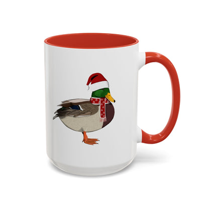 サンタクロースのマガモを象った陶器製バードコーヒーマグ – バードウォッチャーへのカスタムギフト