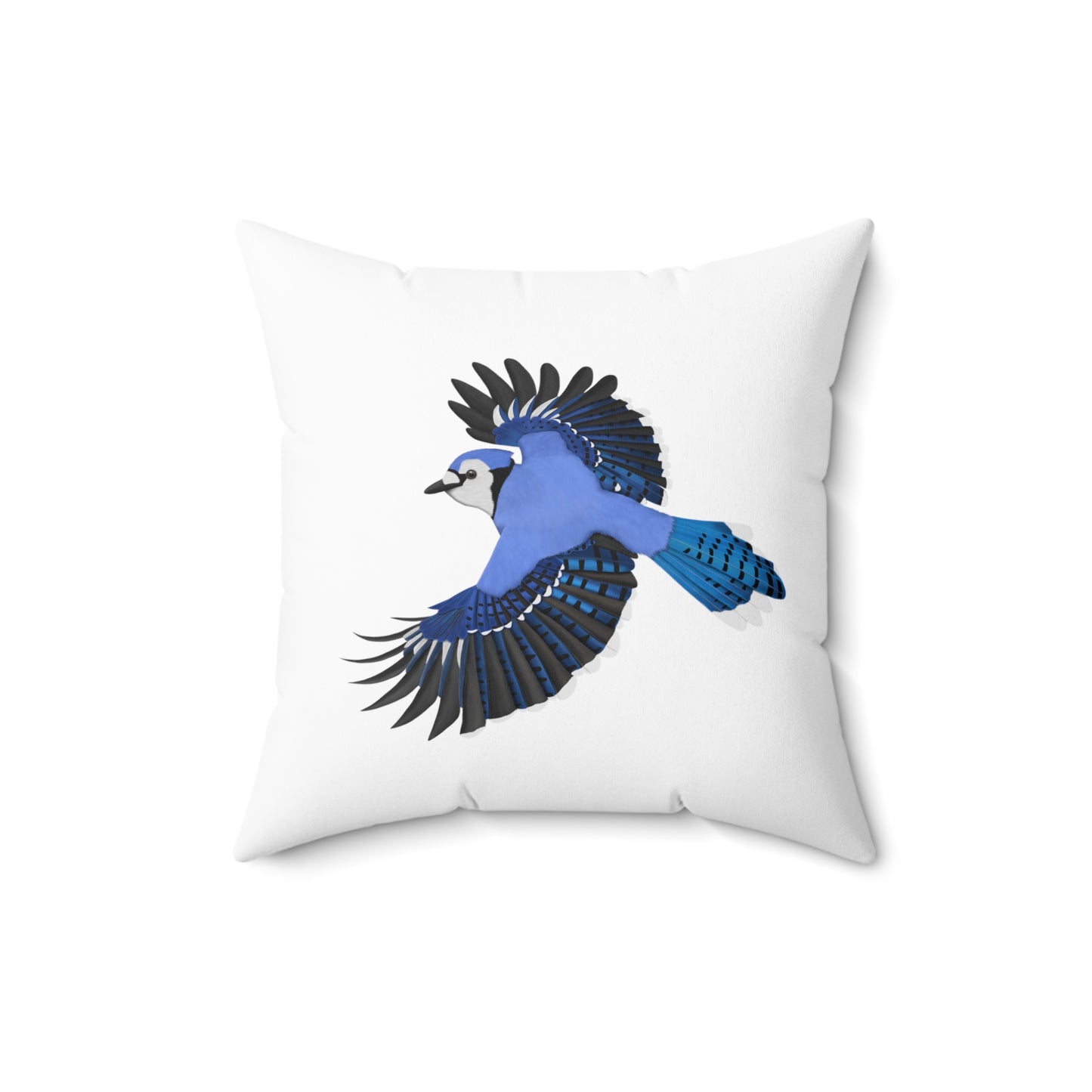 Blue Jay Birdwatcher Bird Throw Pillow 16"x16"