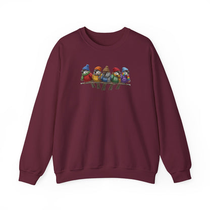 Spatzen in Strick Winter-Sweatshirt | Unisex Vogel Sweater für Vogelfreunde & Vogelbeobachter