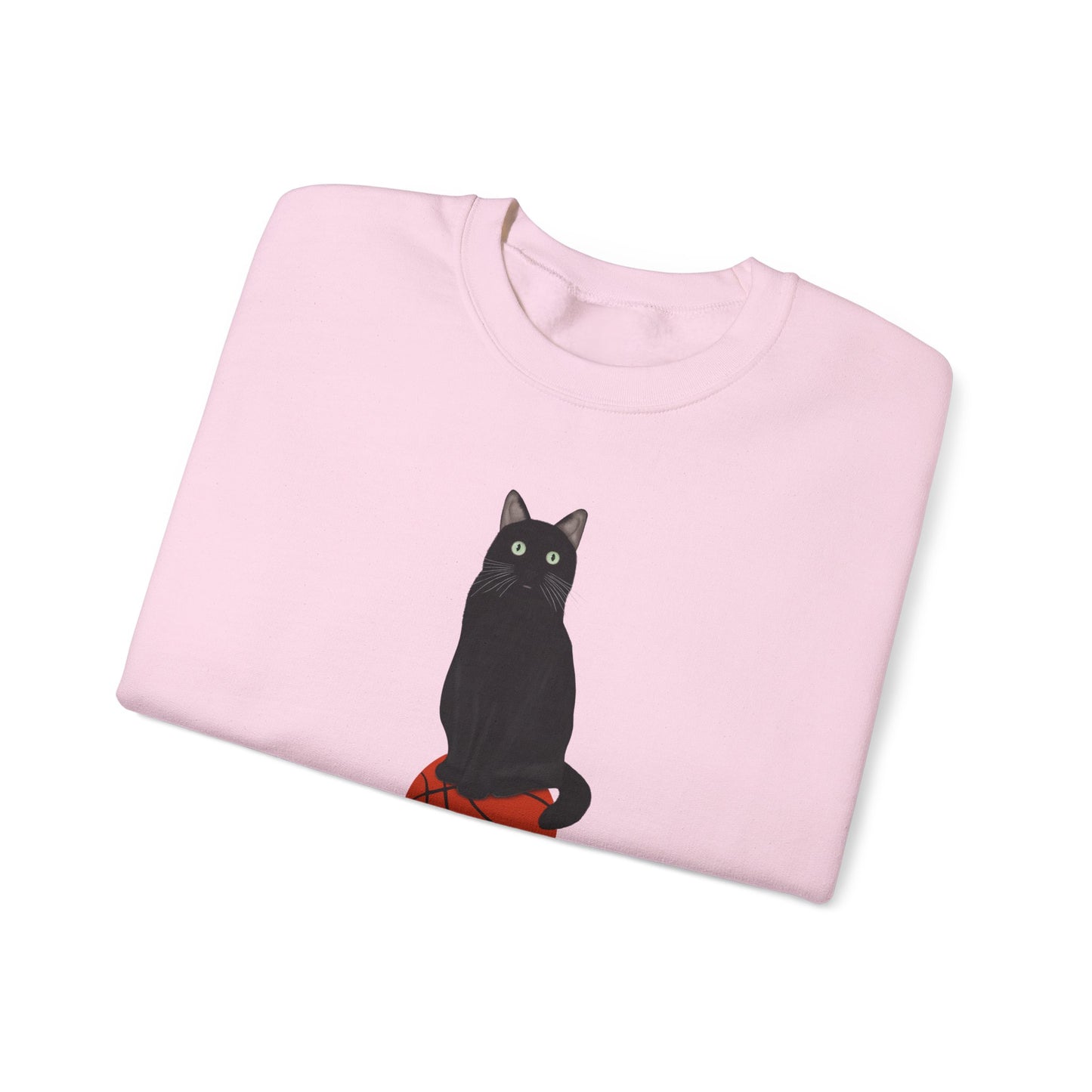 Black Cat with Basketball Cat Lover Sweatshirt