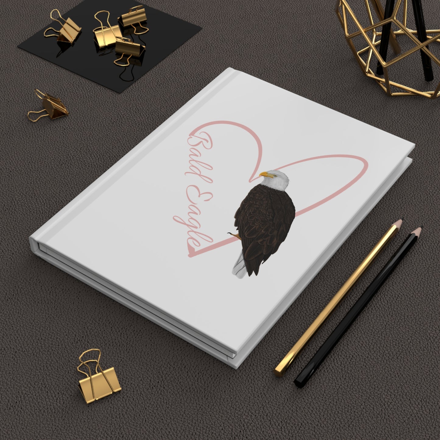 Bald Eagle Bird Hardcover Journal 150 Pages A5 with Heart for Bird Lovers & Bird Watchers