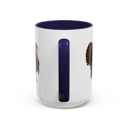 Thanksgiving Turkey Two-Tone Mug | Wild Turkey Bird Art Coffee Cup | Fall Gift