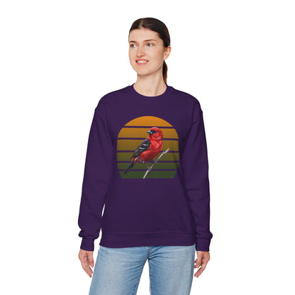 Scarlet Tanager Sweatshirt | Bird Watcher Crewneck | Unisex Songbird Gift for Bird Lovers