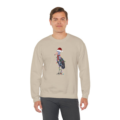 Shoebill with Fairy Lights Santa Claus Christmas Bird Sweatshirt