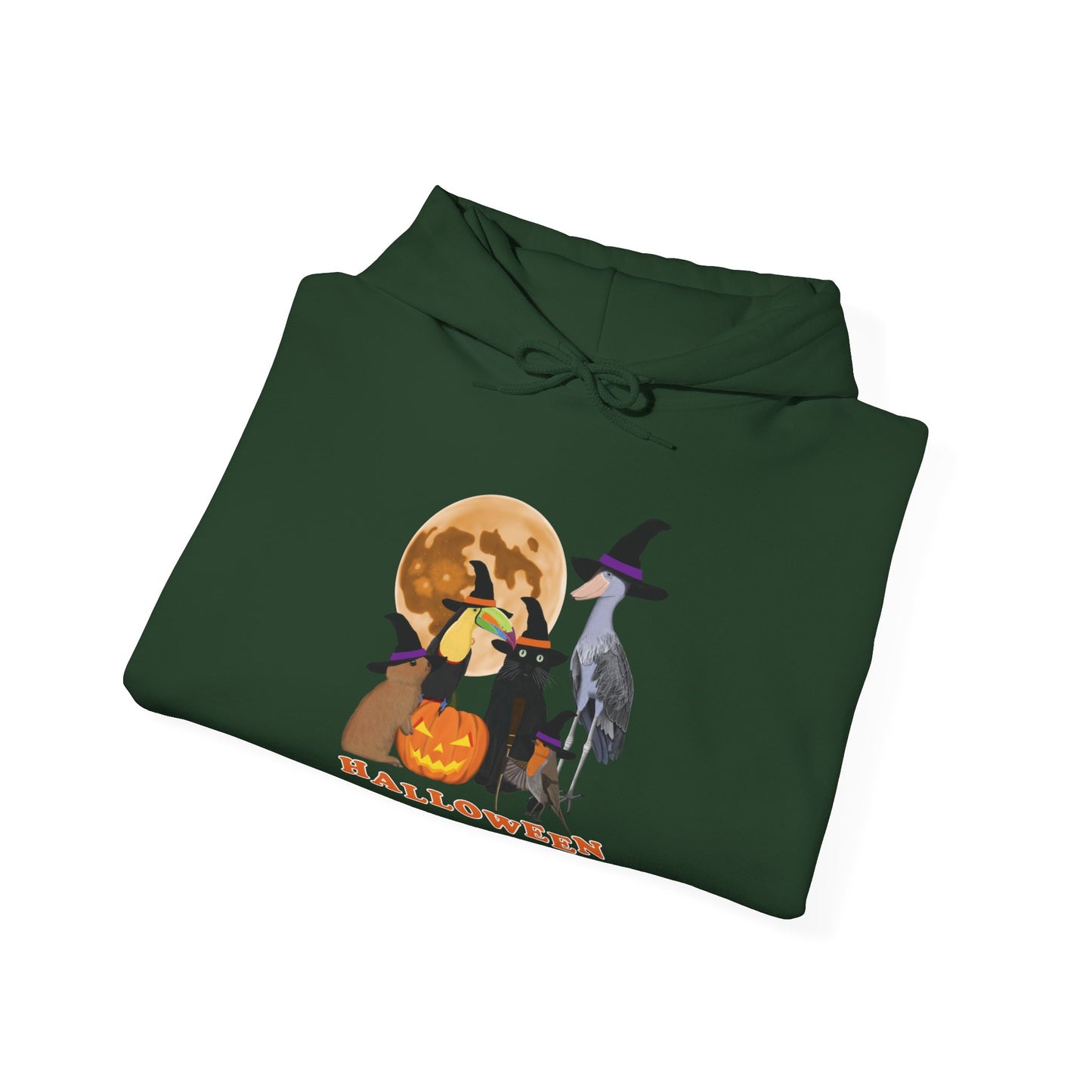 Toucan Robin Shoebill with Cat and Bunny Halloween Bird Hoodie