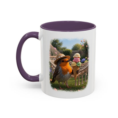 Robin Rosi Ice Cream Garden Premium Mug for Bird Lovers
