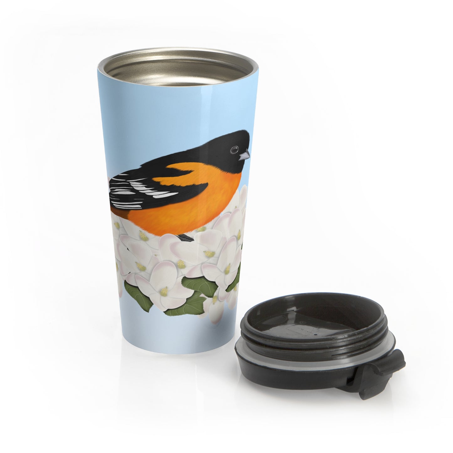 Baltimore Oriole Bird Stainless Steel Travel Mug 15oz