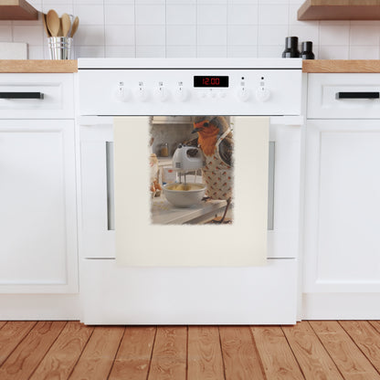 Rosi Rotkehlchen Pfannkuchen Backen Geschirrtuch – Bio-Baumwolle mit Gartenvogel-Motiv