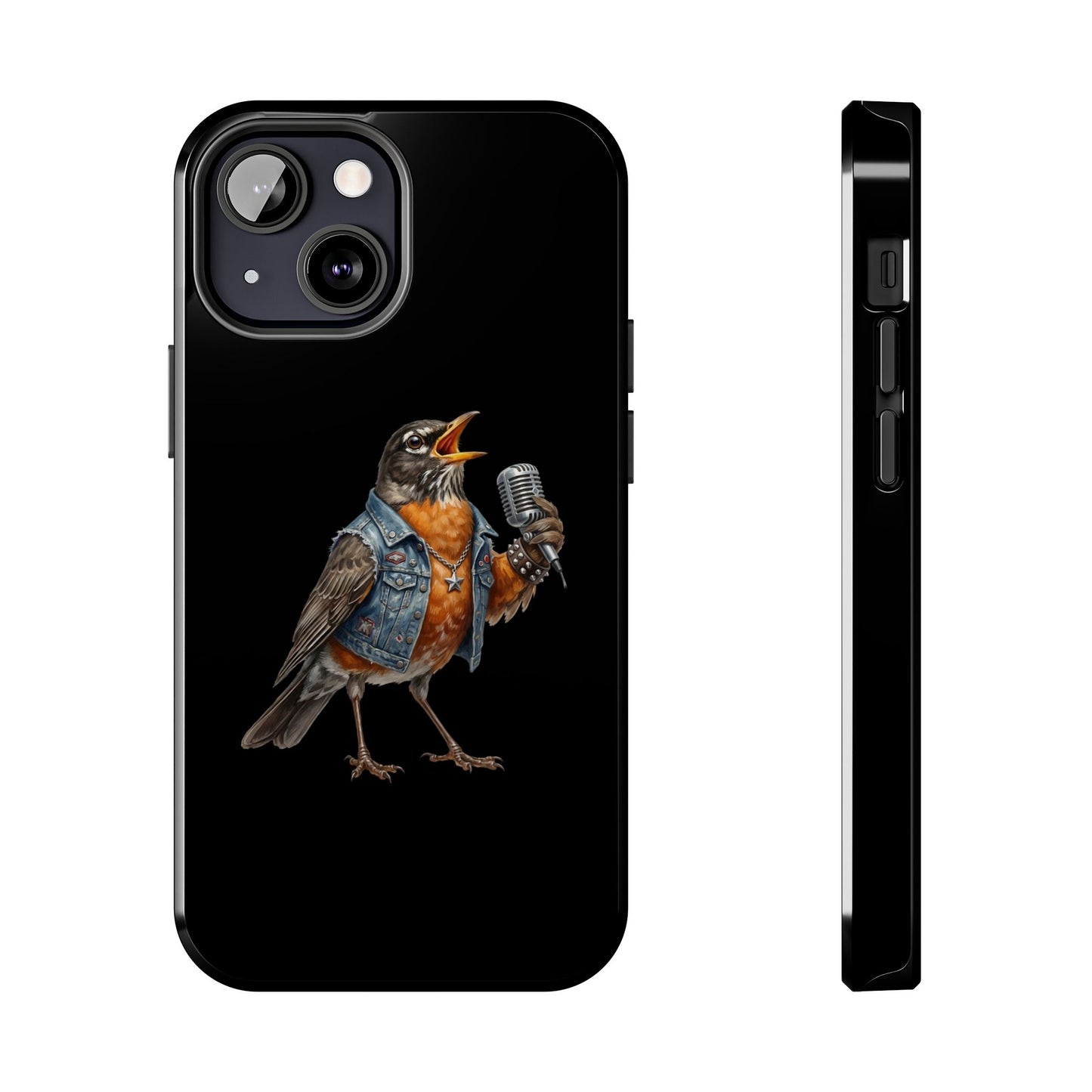 American Robin Singing iPhone Case – Premium Tough Phone Cover Black