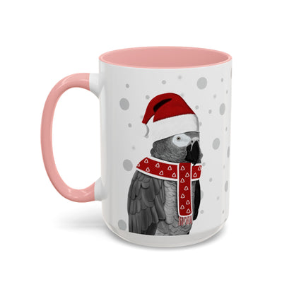 Grey Parrot Christmas Bird Coffee Mug