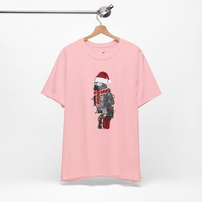 Grey Parrot with Fairy Lights Christmas Bird T-Shirt