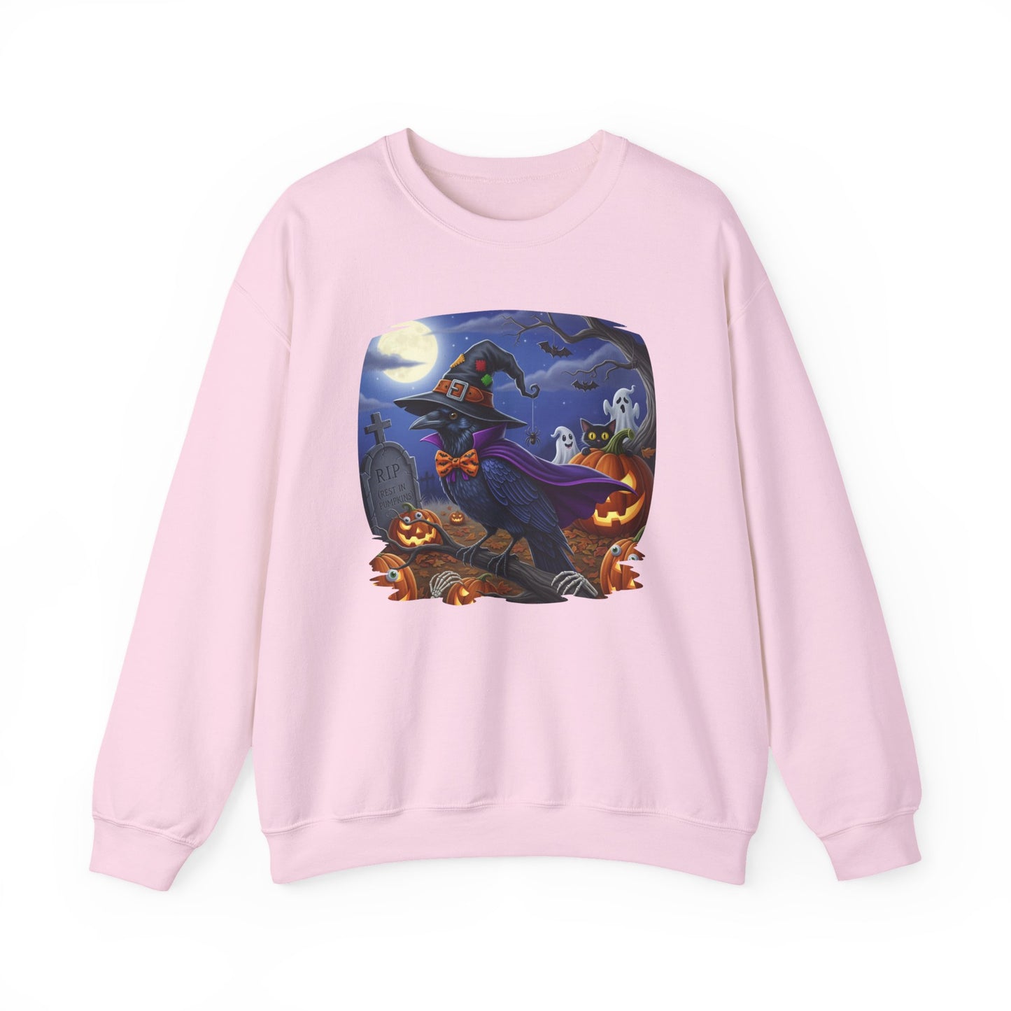 Black Raven Halloween Bird Sweatshirt - Spooky Halloween Costume for Bird Lovers