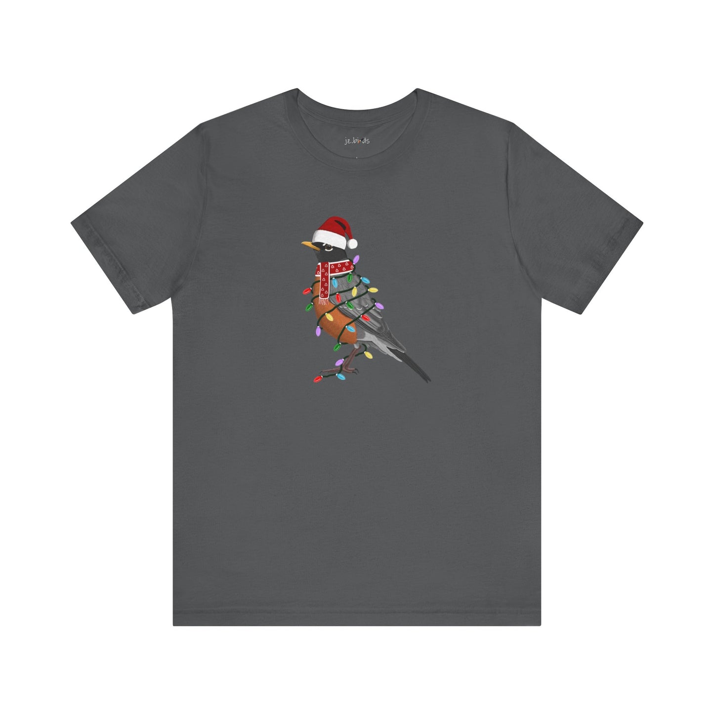 Robin with Fairy Lights Christmas Bird T-Shirt