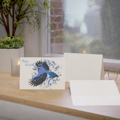 Blue Jay Birthday Card Happy Birthday – Premium Matte Bird Greeting Card