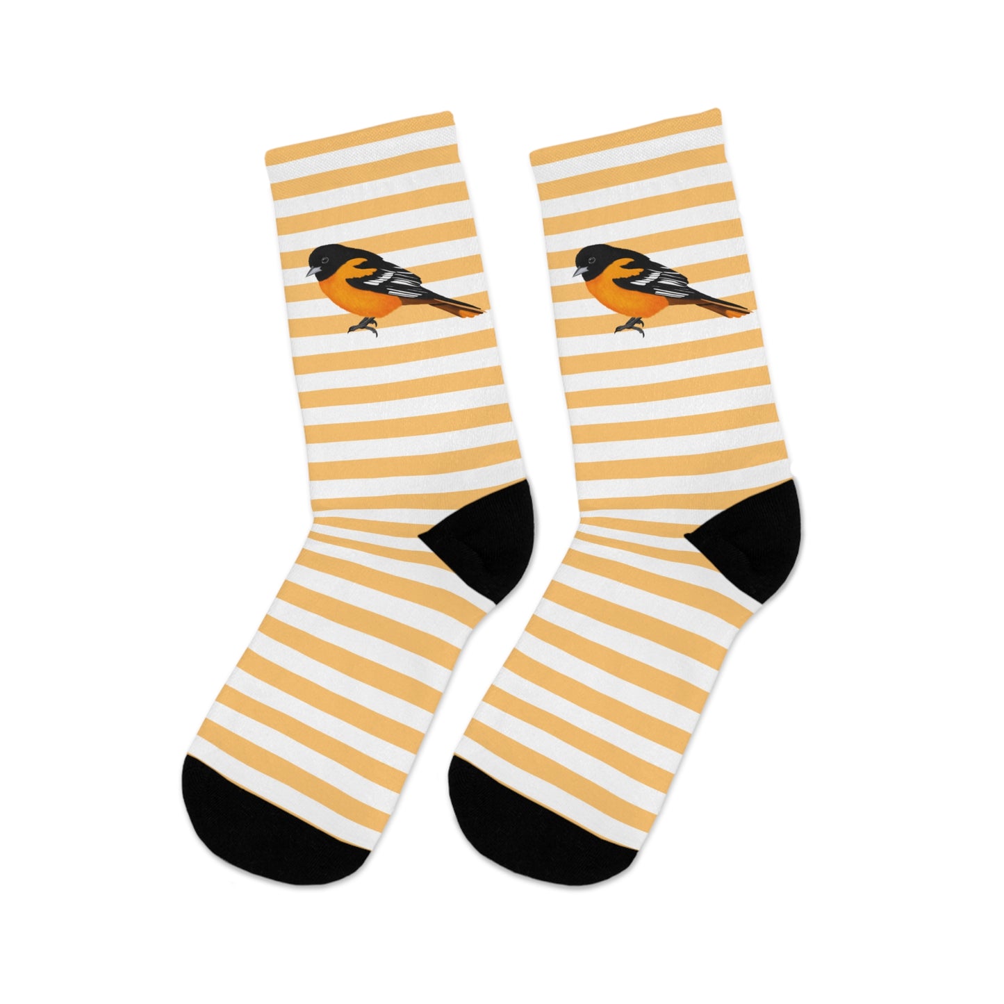 Baltimore Oriole Stripes Blue White Birding & Birdwatching Bird Socks