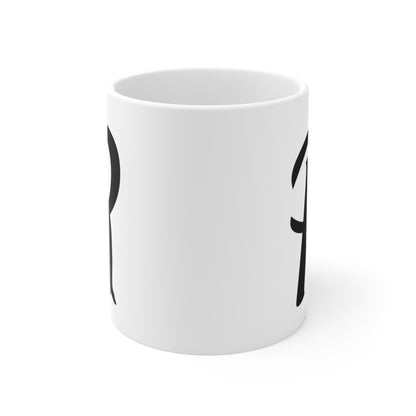 Penguin Letter P Bird Ceramic Mug 11oz White