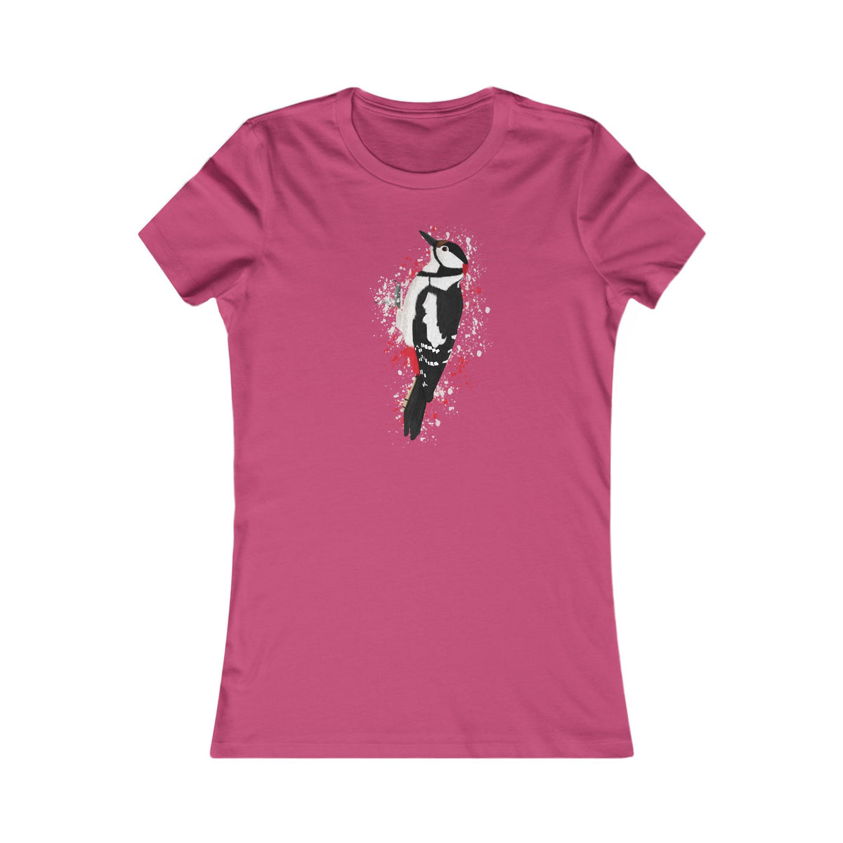 Buntspecht Frauen T-Shirt mit Bird Graphic Tee Hintergrund