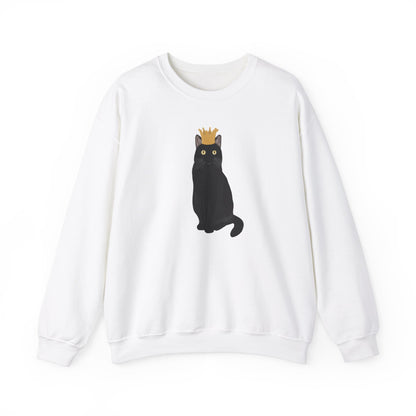 Black Cat with Crown Cat Lover Sweatshirt