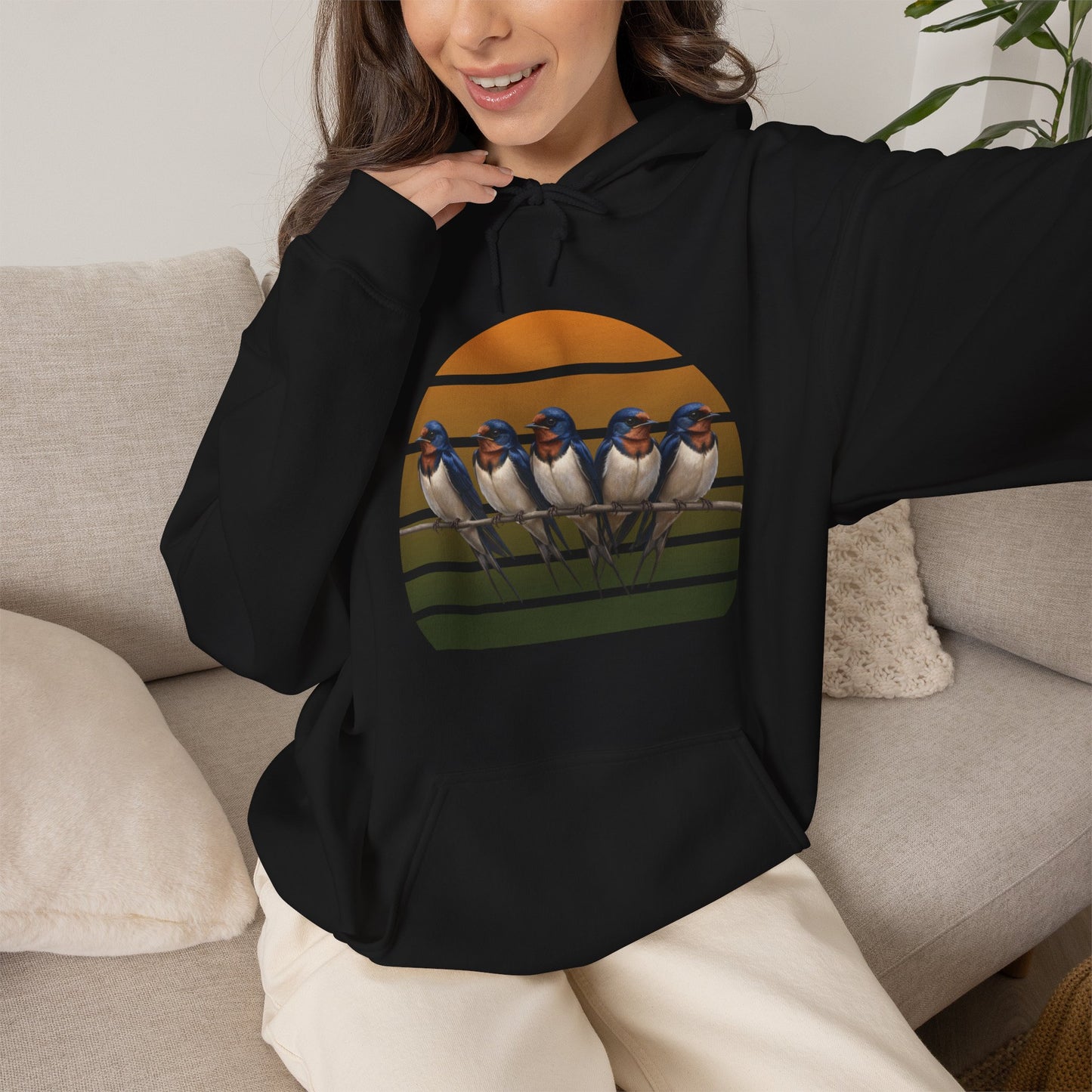 Barn Swallow Hoodie Bird Lover & Bird Watcher | Unisex Sweater | Gift for Bird Lovers