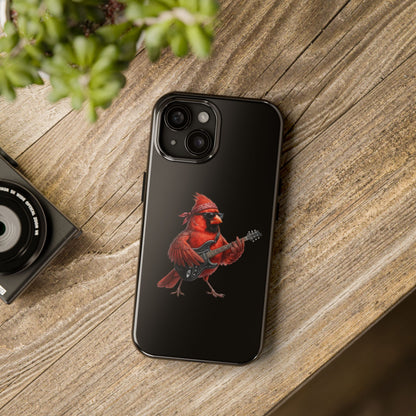 Cardinal with Guitar iPhone Case – Premium Tough Phone Cover Black